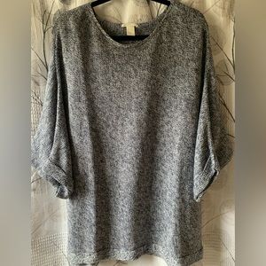 H&M navy blue and white knit sweater, Size L